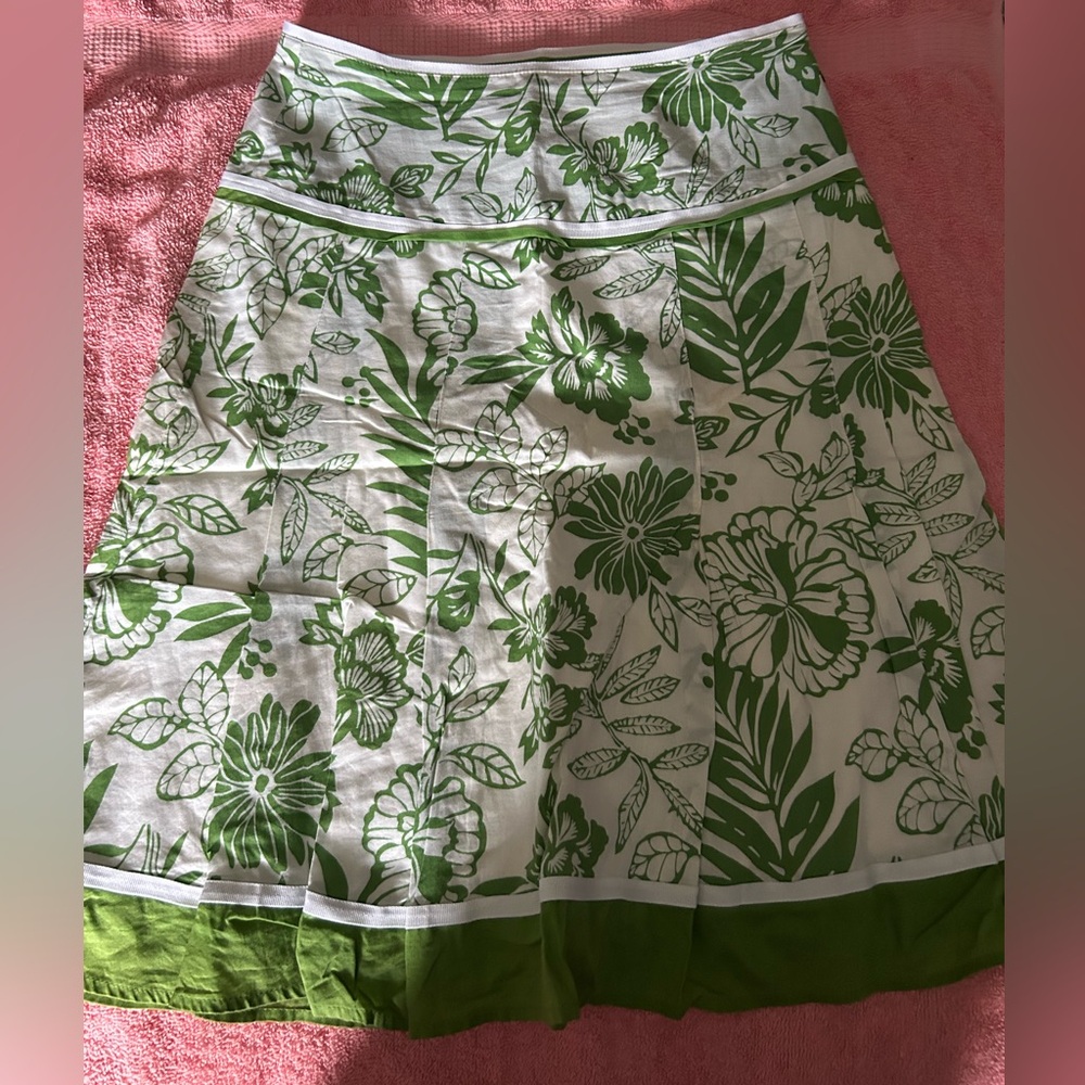 Esprit Green A-Line Tiered Maxi Skirt